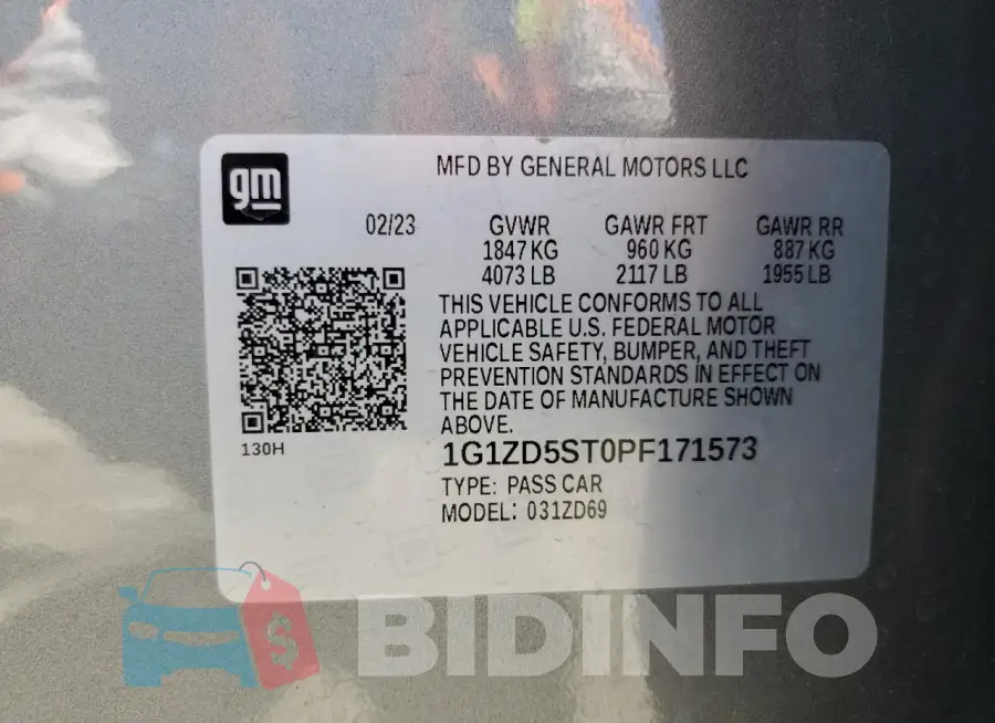 1G1ZD5ST0PF171573 Photo# 13
