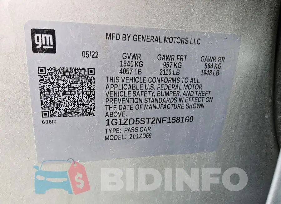 1G1ZD5ST2NF158160 Photo# 13