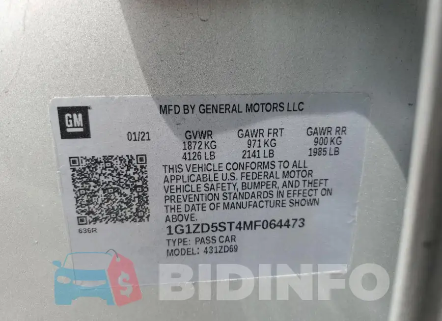 1G1ZD5ST4MF064473 Photo# 12