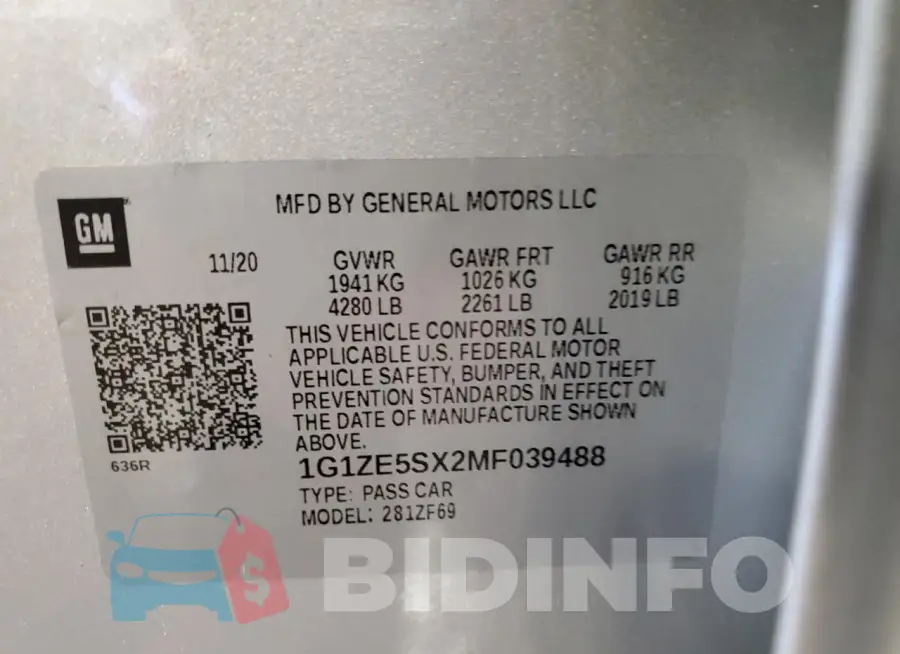 1G1ZE5SX2MF039488 Photo# 12