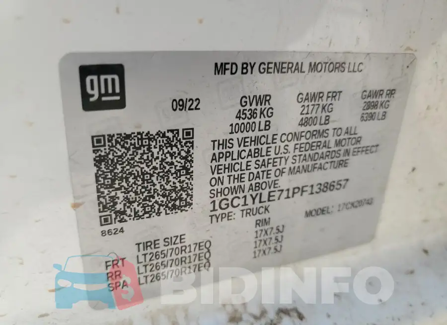 1GC1YLE71PF138657 Photo# 12