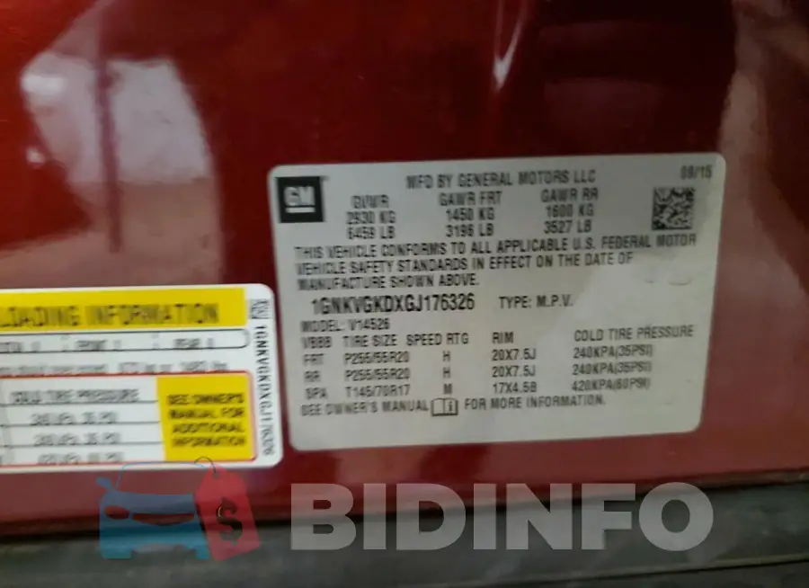 1GNKVGKDXGJ176326 Photo# 13