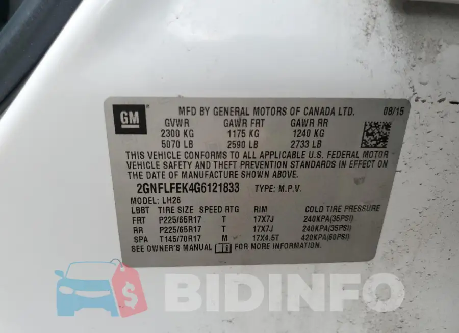 2GNFLFEK4G6121833 Photo# 13