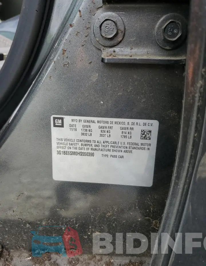 3G1BE6SM0HS550390 Photo# 12