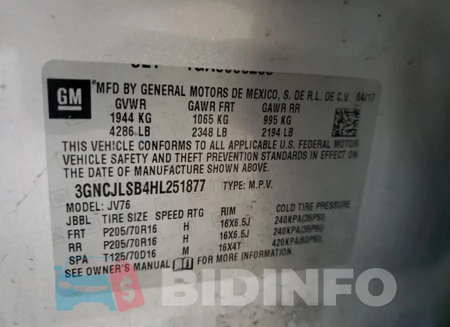 3GNCJLSB4HL251877 Photo# 13