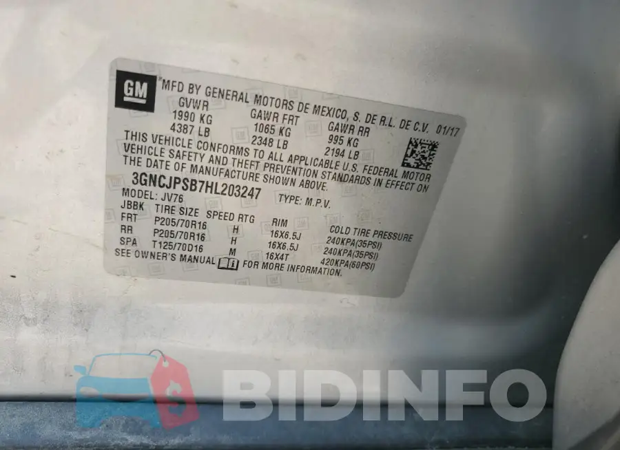 3GNCJPSB7HL203247 Photo# 14