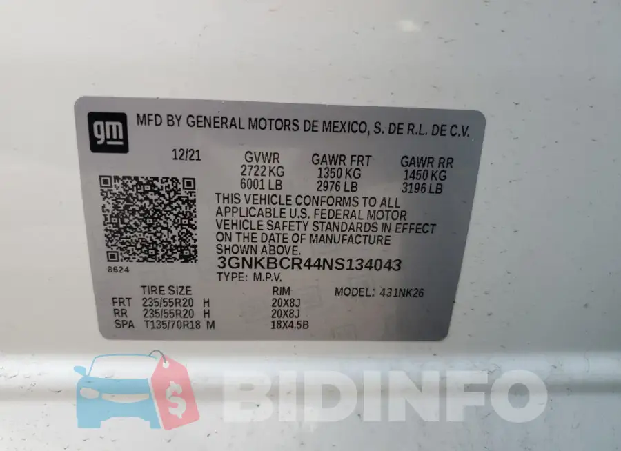 3GNKBCR44NS134043 Photo# 13