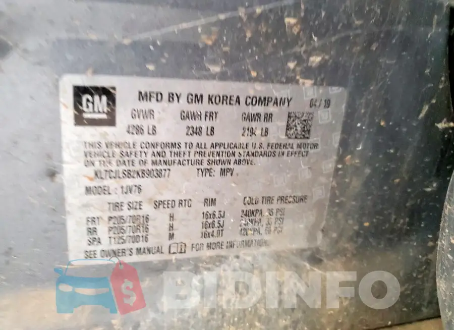 KL7CJLSB2KB903877 Photo# 13