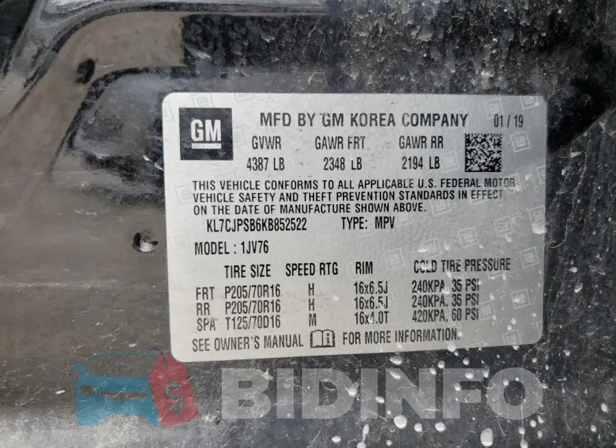 KL7CJPSB6KB852522 Photo# 13