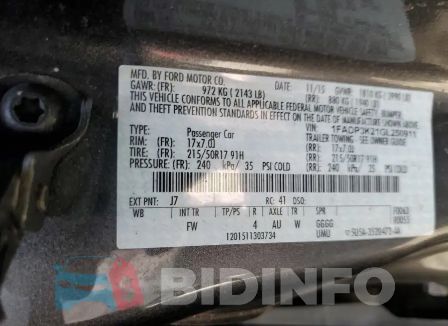 1FADP3K21GL250911 Photo# 12