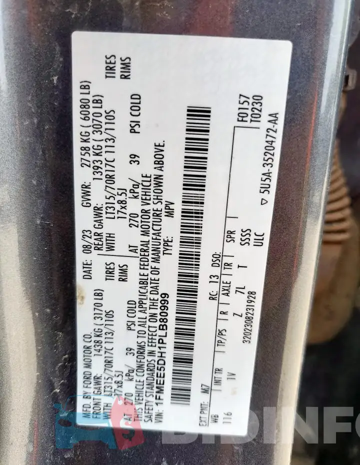 1FMEE5DH1PLB80999 Photo# 12