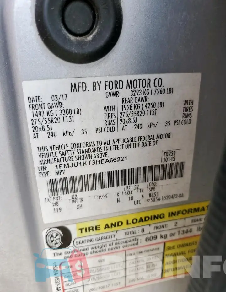 1FMJU1KT3HEA66221 Photo# 13