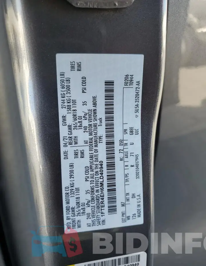 1FTER4EH6MLD40940 Photo# 12