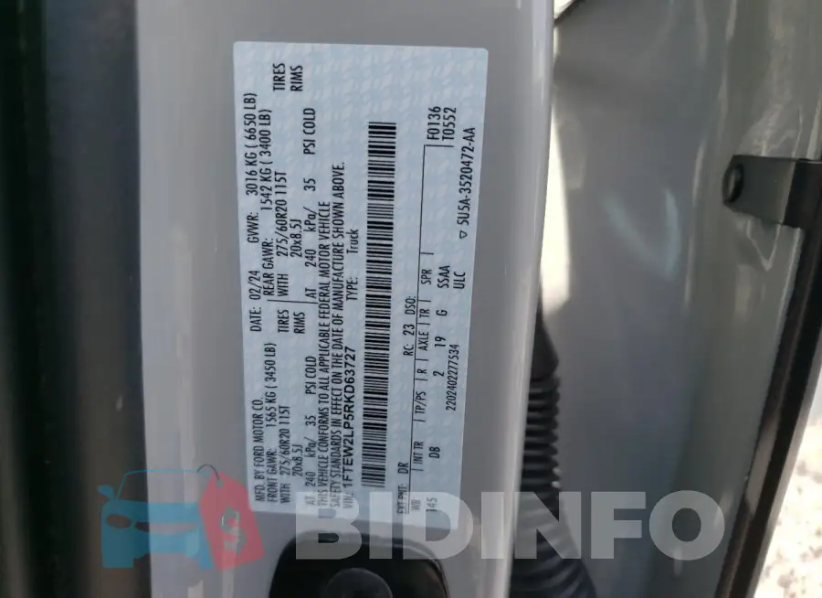 1FTEW2LP5RKD63727 Photo# 12