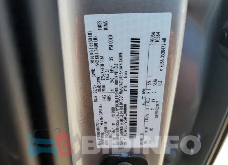 1FTEW3LP2SKE08800 Photo# 12