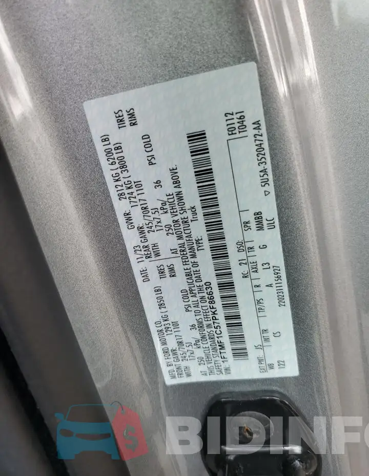 1FTMF1C57PKF86630 Photo# 12