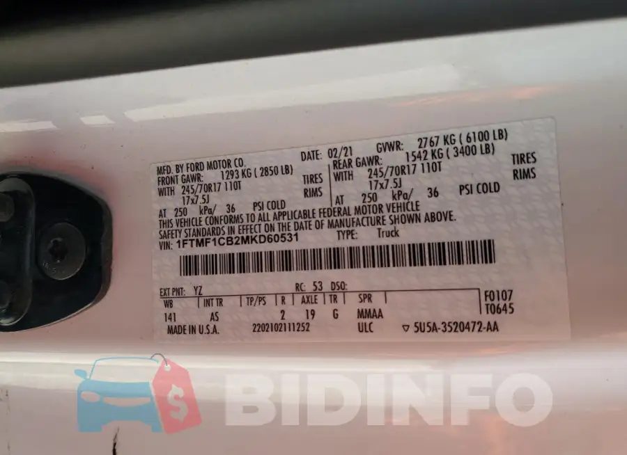 1FTMF1CB2MKD60531 Photo# 12