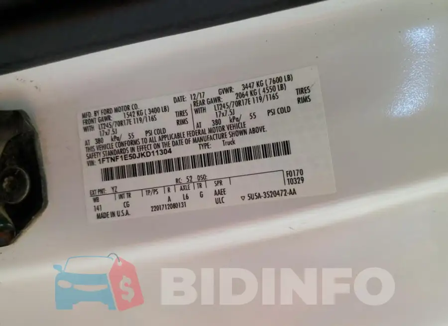 1FTNF1E50JKD11304 Photo# 13