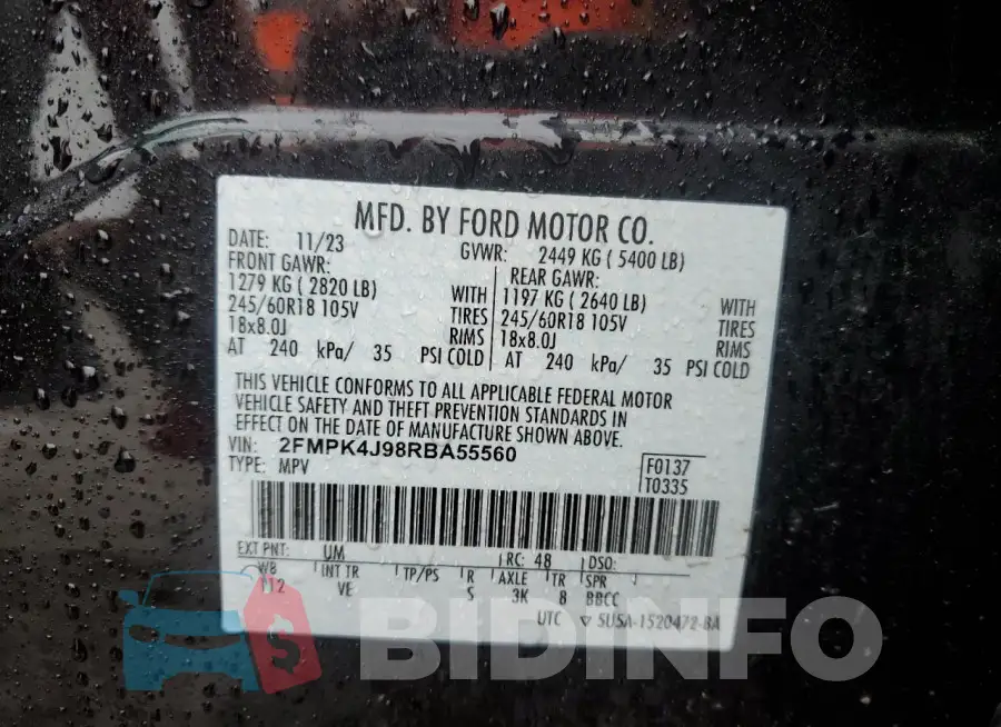 2FMPK4J98RBA55560 Photo# 14