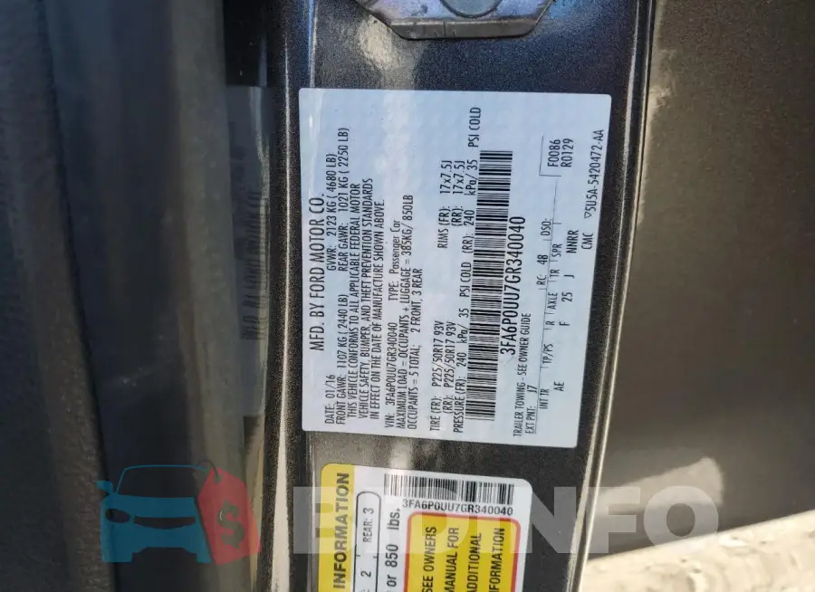 3FA6P0UU7GR340040 Photo# 12