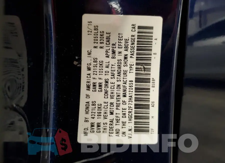 1HGCR2F73HA120658 Photo# 13