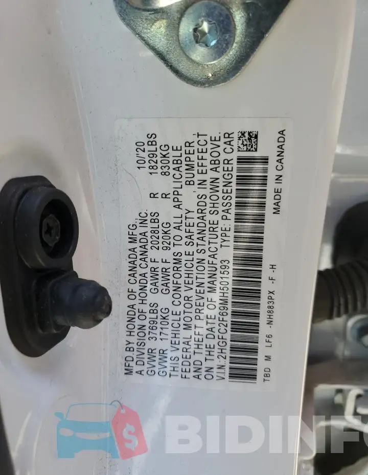 2HGFC2F69MH501593 Photo# 12