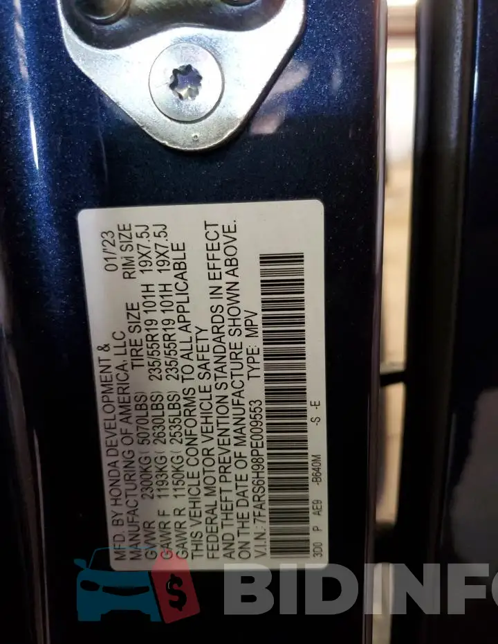7FARS6H98PE009553 Photo# 14