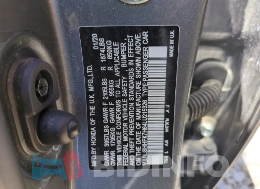SHHFK7H64LU215326 Photo# 12