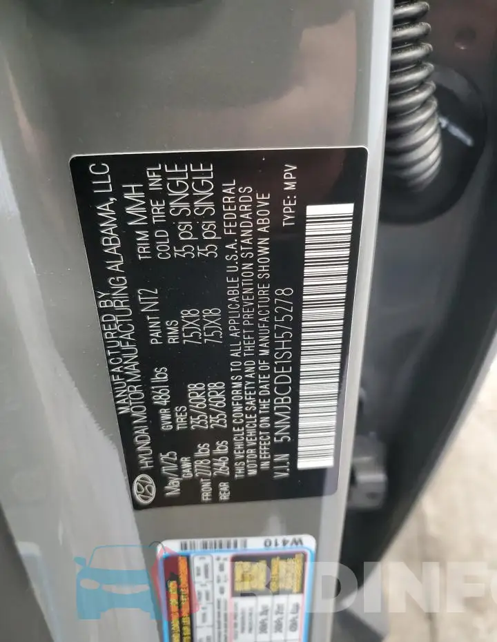 5NMJBCDE1SH575278 Photo# 13