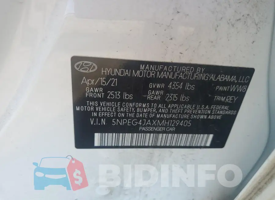 5NPEG4JAXMH129405 Photo# 12