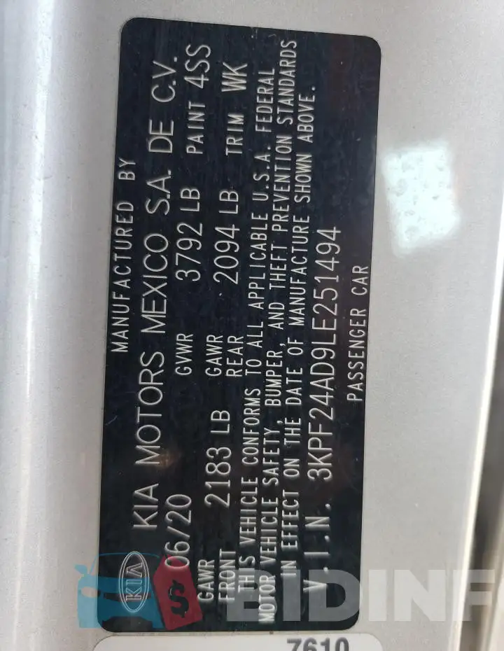 3KPF24AD9LE251494 Photo# 12