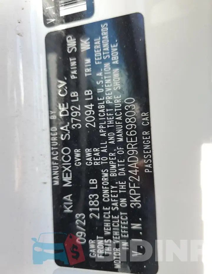 3KPF24AD9RE698030 Photo# 13