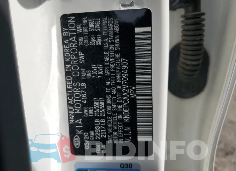 KNDEPCAA2M7094907 Photo# 13