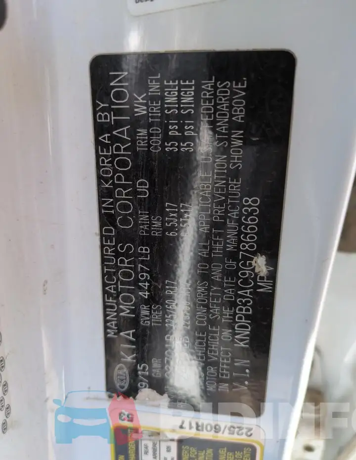 KNDPB3AC9G7866638 Photo# 14