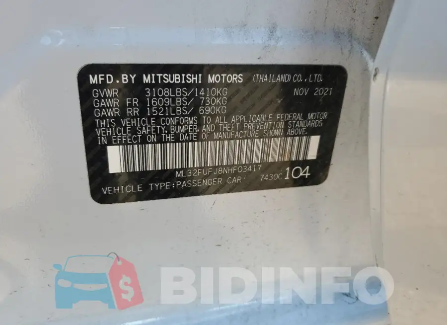 ML32FUFJ8NHF03417 Photo# 12
