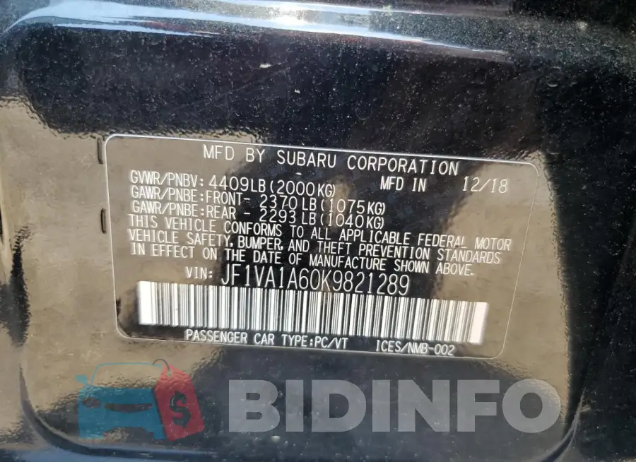 JF1VA1A60K9821289 Photo# 12