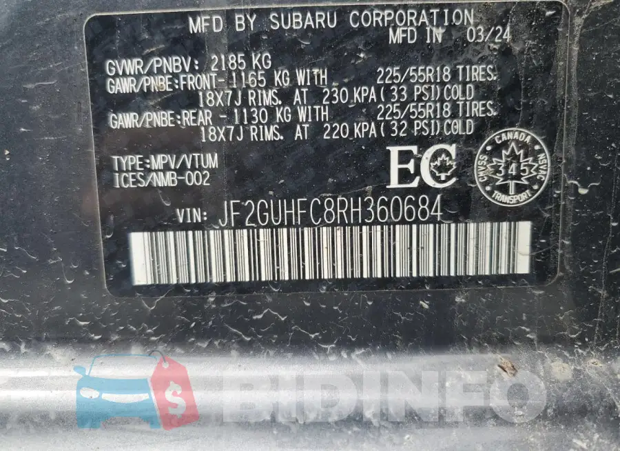 JF2GUHFC8RH360684 Photo# 14