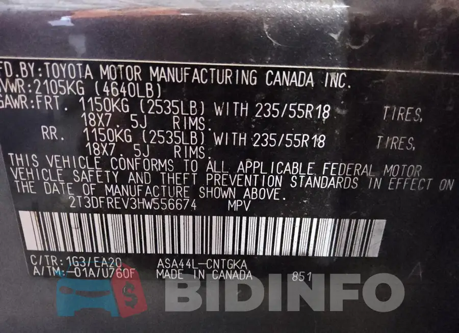 2T3DFREV3HW556674 Photo# 13