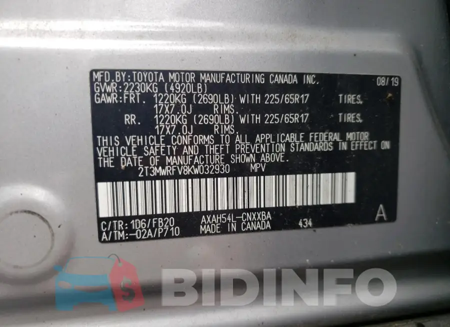 2T3MWRFV8KW032930 Photo# 13