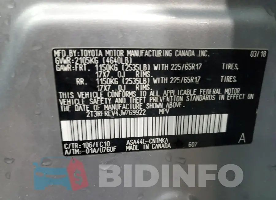 2T3RFREV4JW769922 Photo# 13