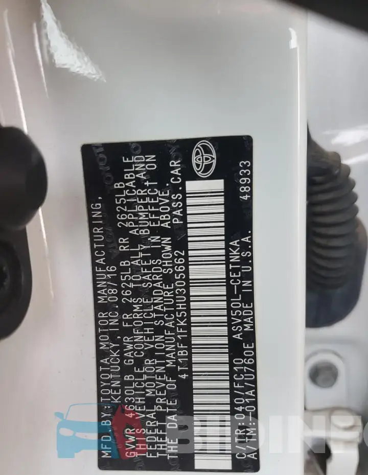 4T1BF1FK5HU305662 Photo# 13
