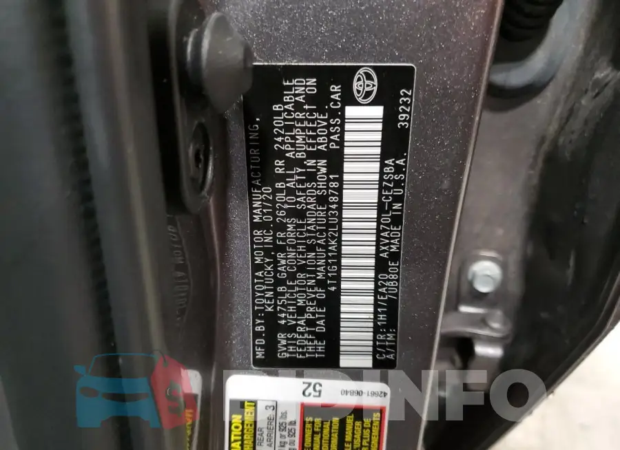 4T1G11AK2LU348781 Photo# 12