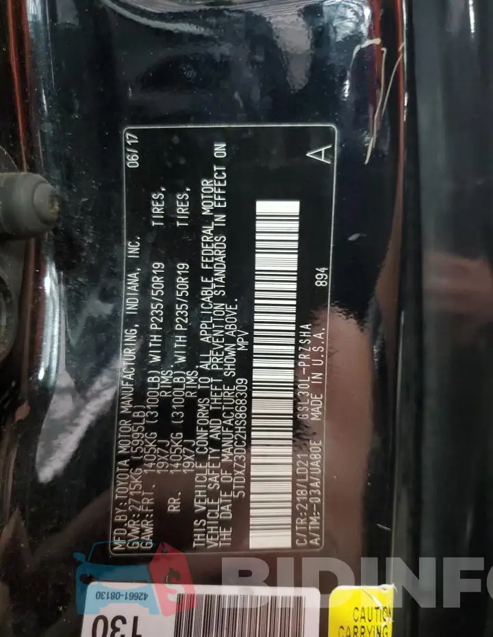 5TDXZ3DC2HS868309 Photo# 14