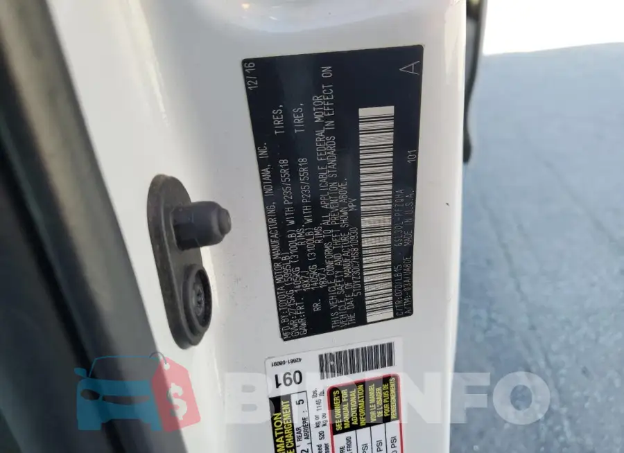 5TDYZ3DC7HS810930 Photo# 14