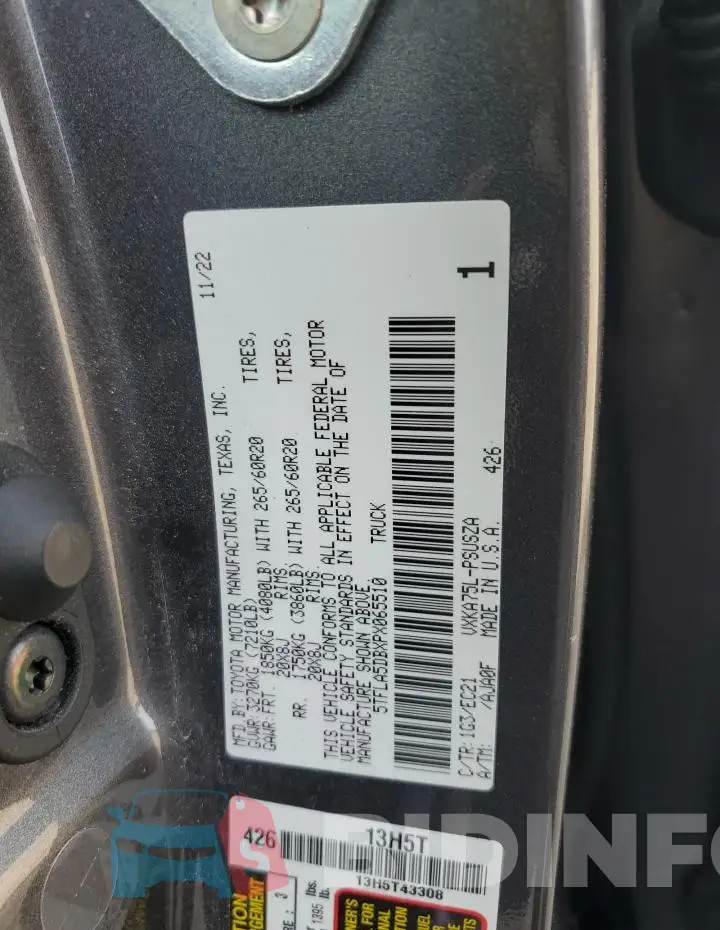 5TFLA5DBXPX065510 Photo# 13
