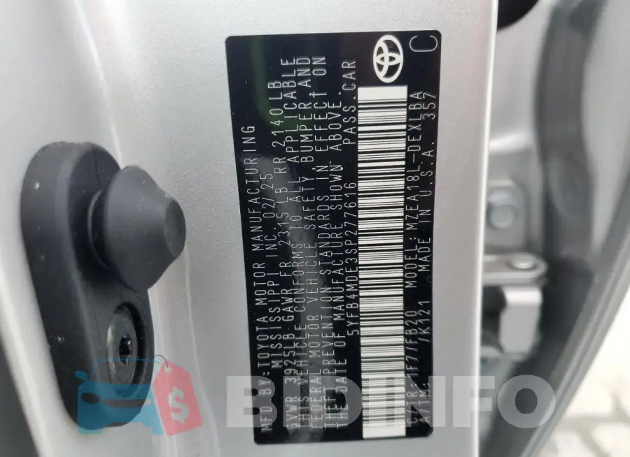 5YFB4MDE3SP277616 Photo# 13