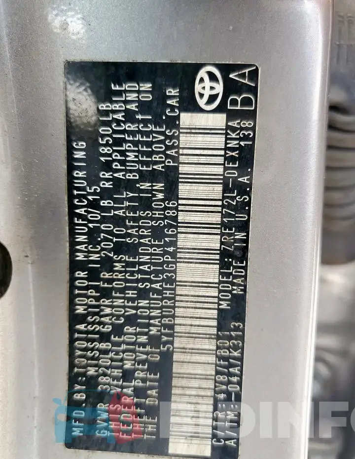5YFBURHE3GP416786 Photo# 12