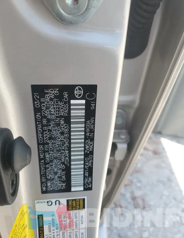 JTDKAMFP3M3187837 Photo# 12
