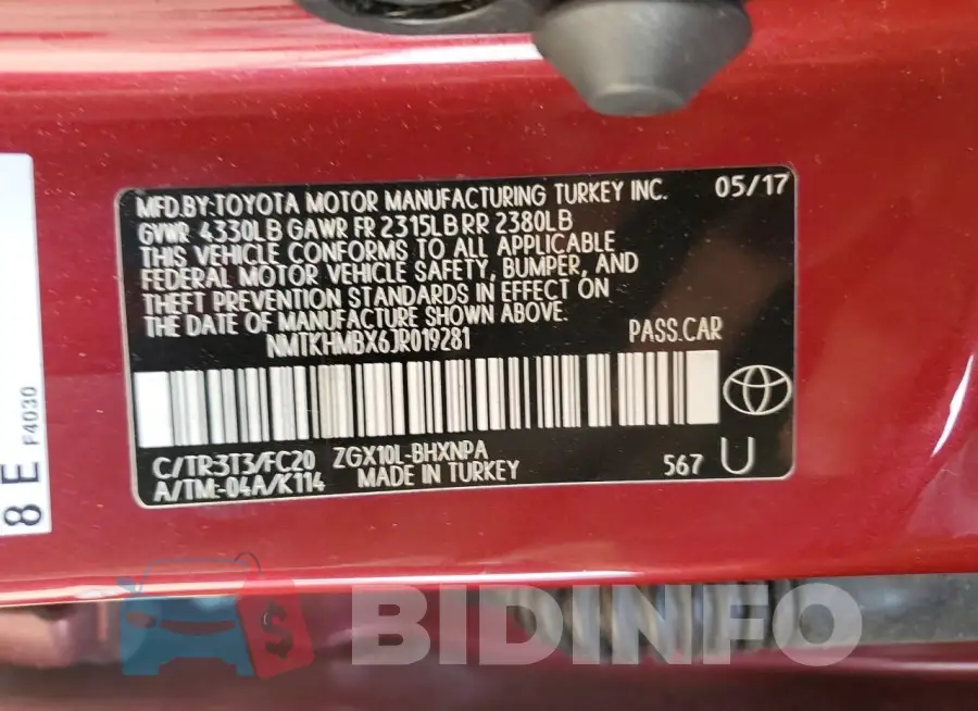 NMTKHMBX6JR019281 Photo# 12