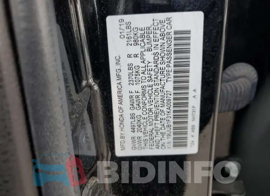 19UUB1F31KA009727 Photo# 12